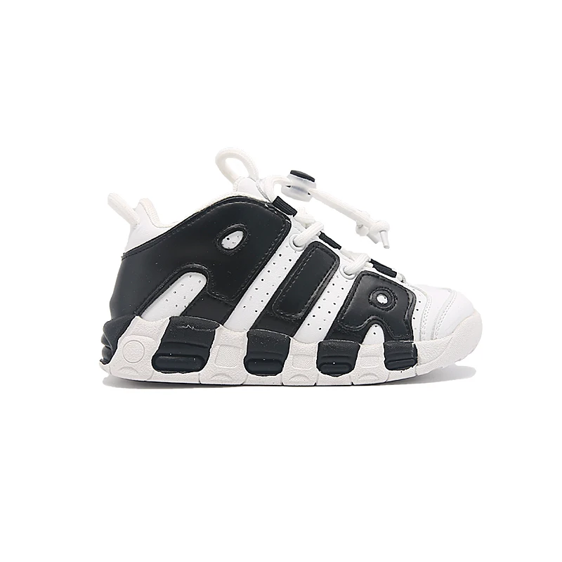 

A j1 Children's Black and White Panda Leather Peng Kids Flats Boys' Sports Casul 10 Years Girls' Running Basketball Shoes