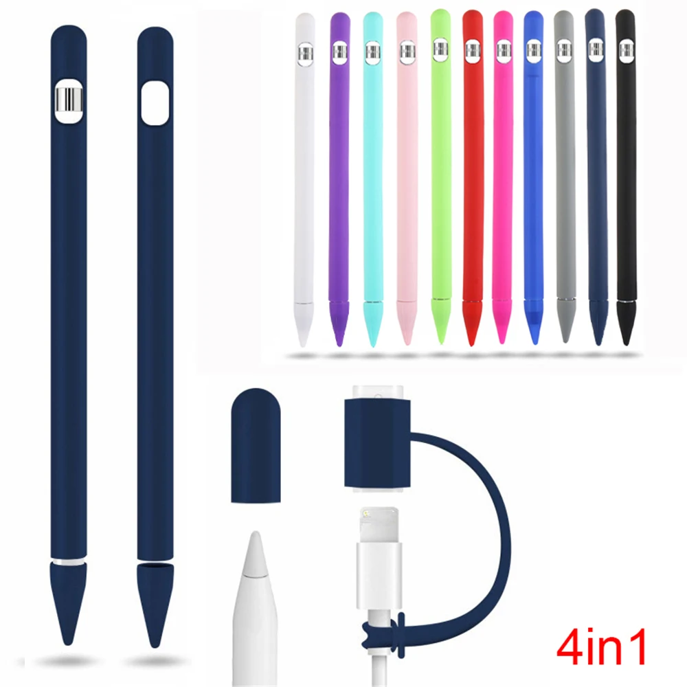 Цветной мягкий силиконовый совместимый для Apple Pencil чехол совместимый для iPad Tablet стилус защитный чехол