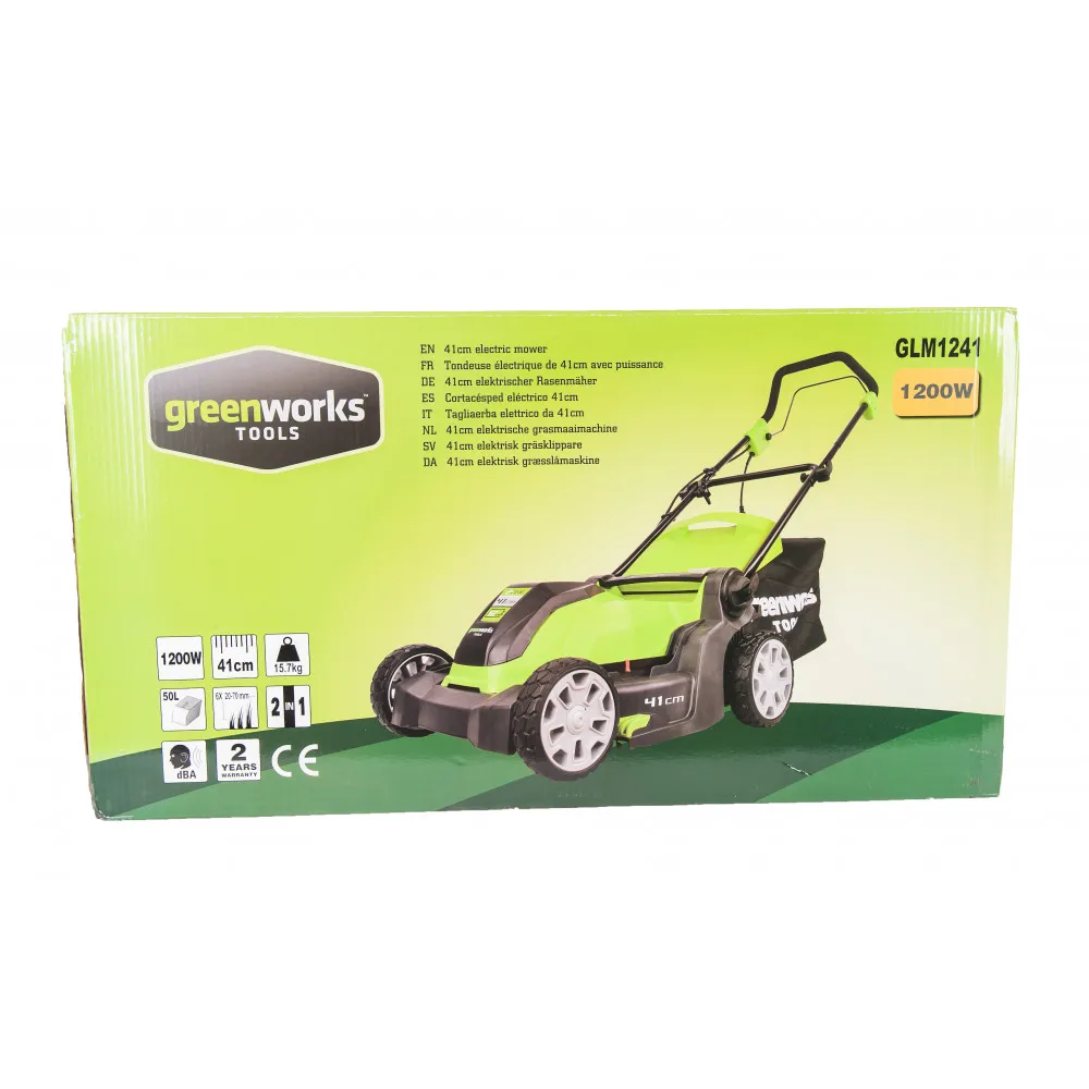 Газонокосилка электрическая Greenworks GLM1241 1200W 40 см|Газонокосилка| |