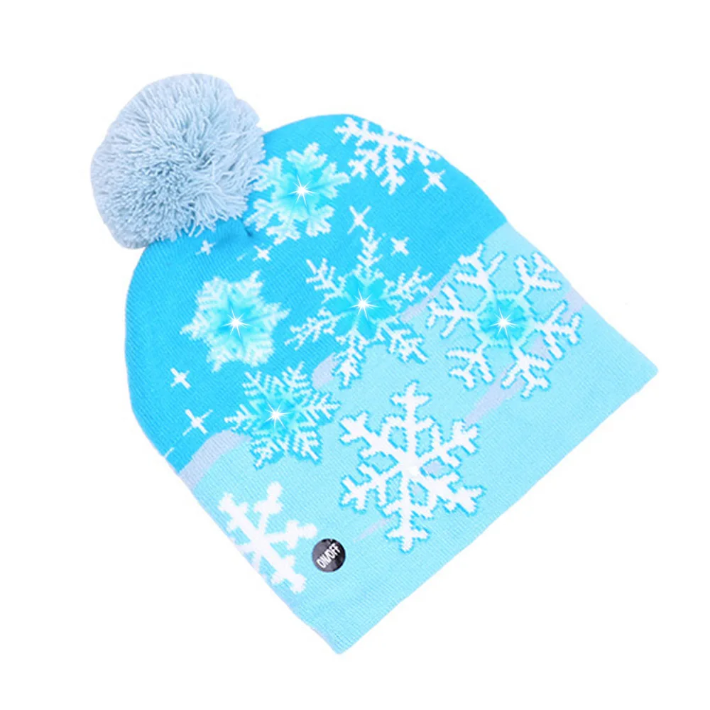 Christmas Party Warm Hat LED Light Up Beanie Sweater Knitted Santa Cap 2020-2021 New Year Decorations For Kids Adults Gifts |