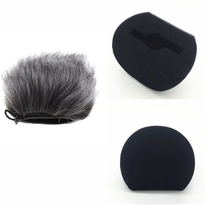 

Sponge Foam Mic Windproof Cover Filter Artificial Fur Muff Windscreen Shield for ZOOM H5 H6 Handy Recorder Pen Microphone