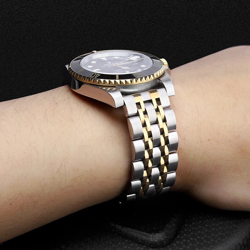 

20mm 22mm stainless steel bracelet for Rolex watch series Replacement strap Quick release watch Link bracelet black Silver