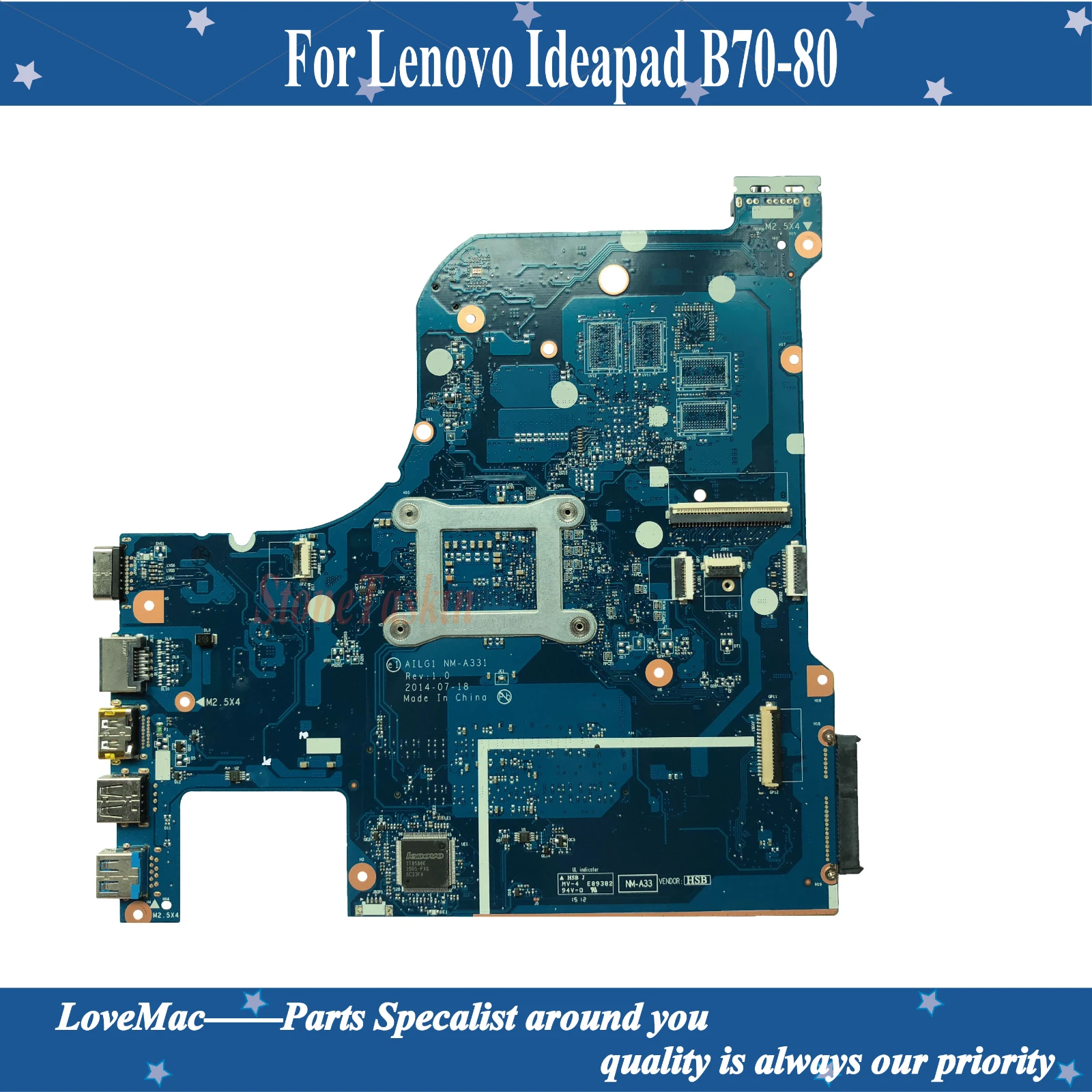 Высокое качество FRU 5B20H14166 для Lenovo Ideapad B70 80 материнская плата ноутбука AILG1 NM A331 SR244 I3