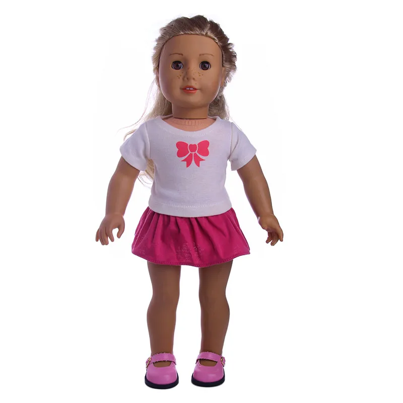 Белая футболка с принтом костюм бантом и юбкой на молнии 18 дюймов американский