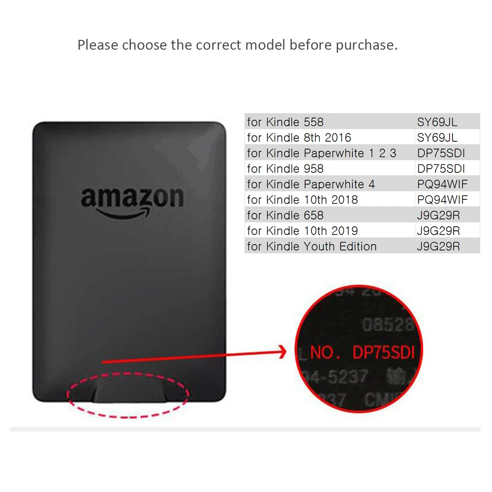 Магнитный умный защитный чехол из искусственной кожи для Kindle 10 го поколения