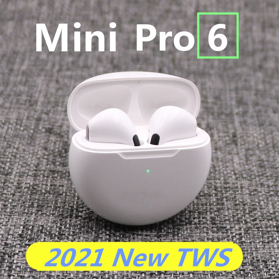 Беспроводные наушники Mini Pro 6 TWS с микрофоном Tws Bluetooth вкладыши спортивные для бега