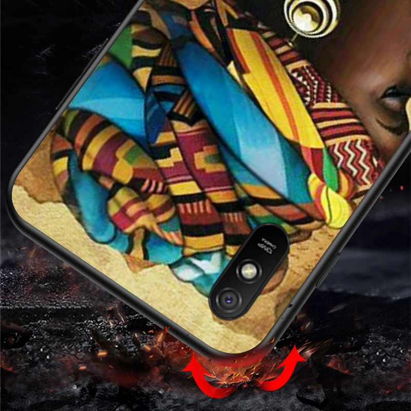 

Colorful art african girl For Xiaomi Redmi 10X Pro 5G 9C 9A 9 GO K20 8A 8 7A 7 S2 6A 6 5 5A 4X Pro Bright Black Phone Case