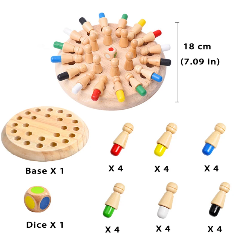 

Kids Montessori Educational Wooden Toys Learning Color Sensory Toys Memory Match Stick Chess Puzzle Game Party Game For Children