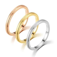 classic simple frosted thin ring titanium steel tail rings for women rose goldsilver color finger ring gifts for girl jewelry