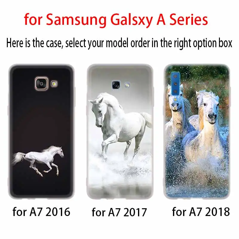 Акварель лошадь бег лошадей силиконовый чехол Обложка для Samsung A50 A70 A80 A30 A40 A90 A6 A8 A9