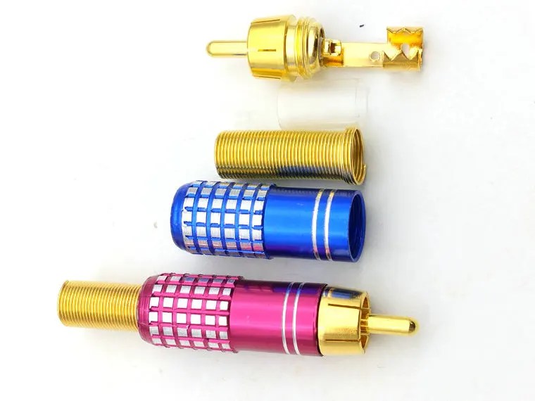 100 шт. высокое качество Золото RCA штекер припоя аудио видео адаптер Разъемы|video