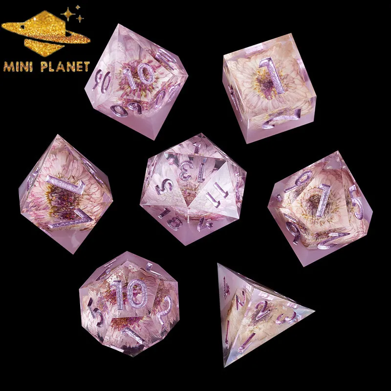 

Unique Design Undead Flower DND Dragons Dice Sets Polyhedral Dice Game Set With Sharp Edges For Playing Table Board Game MTG RPG