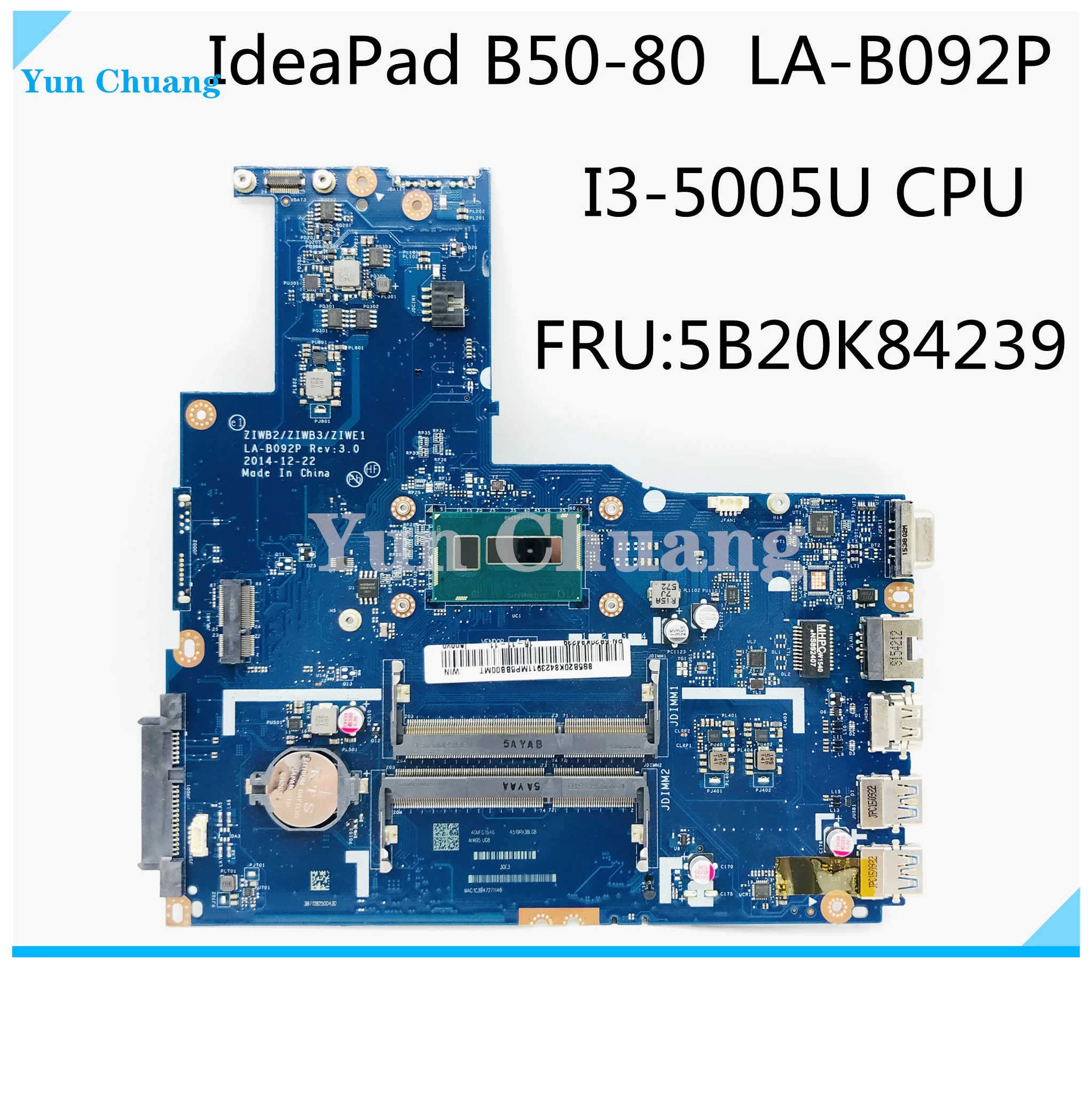 ZIWB2/ZIWB3/ZIWE1 LA-B092P для Lenovo B50-80 N50-80 Материнская плата ноутбука 5B20K84239 5B20H33047 процессор