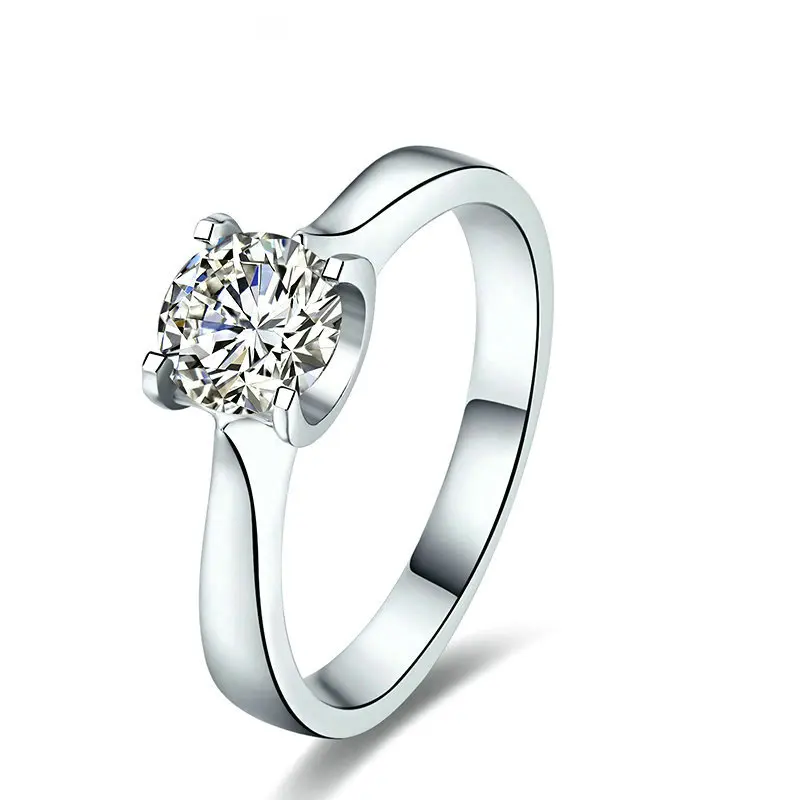 18K Белое Золото GIA бриллиантовое обручальное кольцо для женщин Solitaire 0.3ct H/SI1 круглая огранка Роскошная Свадебная лента на заказ