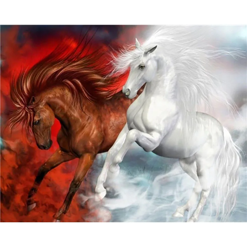 paint by numbers22 DIY краски по номерам Lienzo Pintura por Numero картины по номерам Pintar por Numeros лошадь пронумерованные картины - Цвет: paint by numbers22