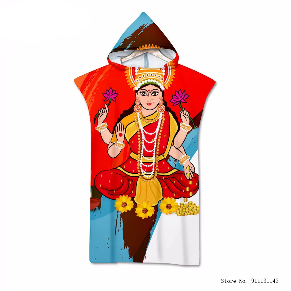 

Retro Egyptian Character Print Adult Swimming Pool Bathing Pool Beach Towel Men and Women Hooded Portable Bathrobe