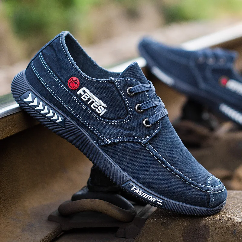 Кроссовки мужские теннисные модная дышащая холщовая обувь однотонные слипоны