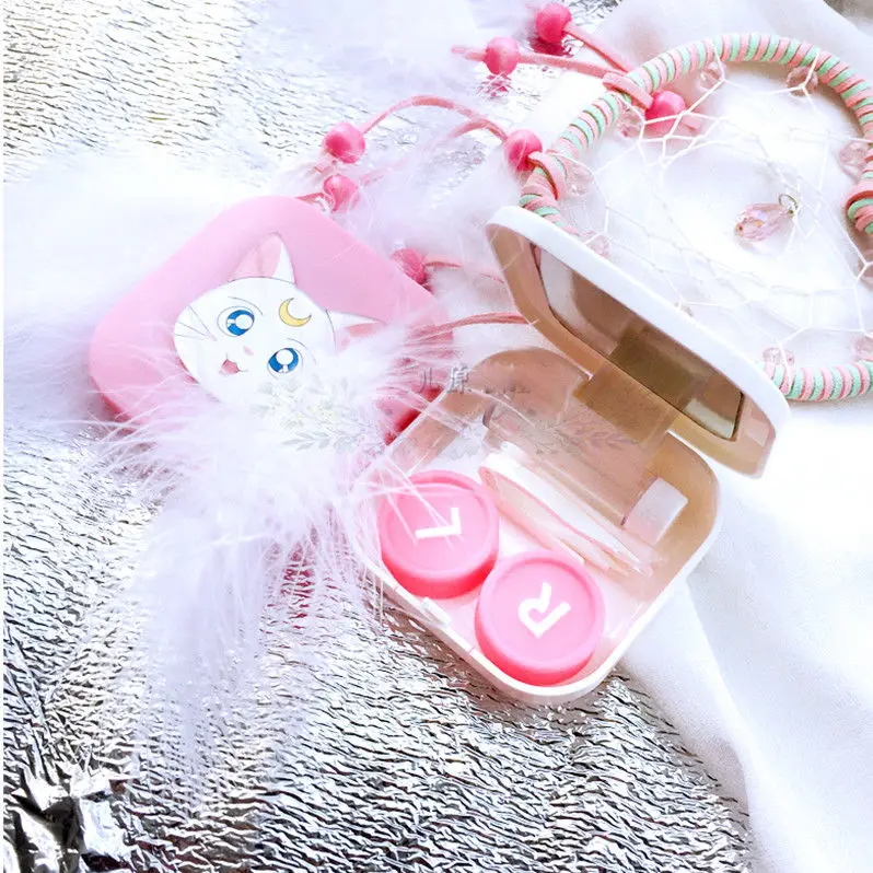 Чехол с милым котом Луны и Сейлор Мун из аниме футляр для контактных линз Женский