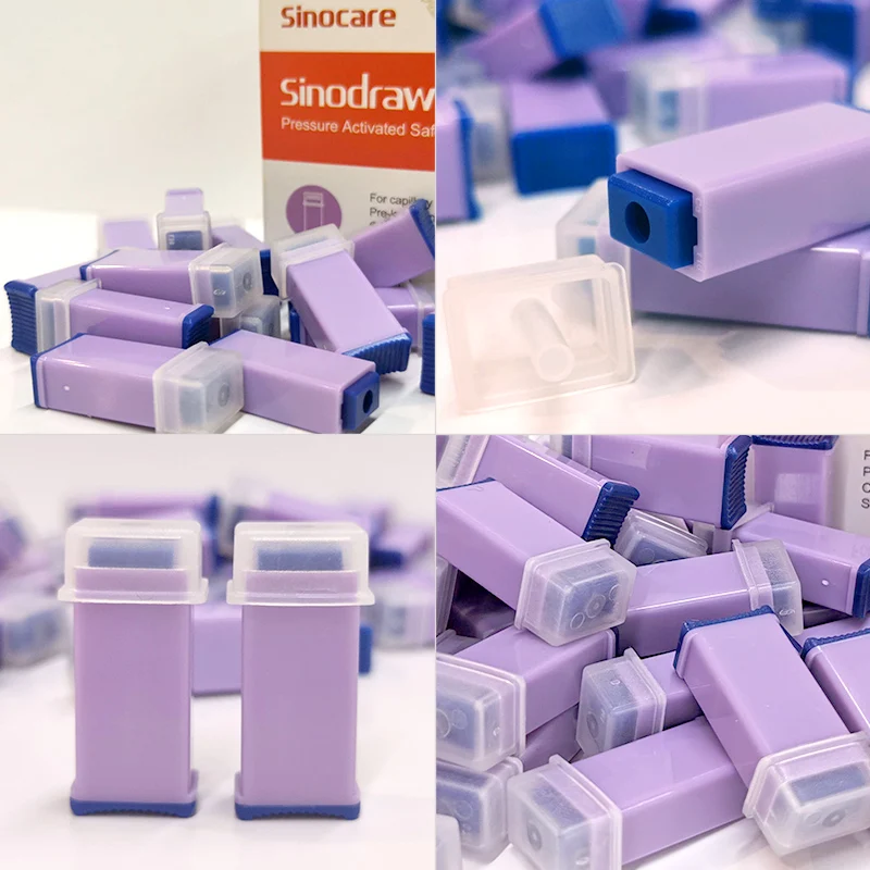 

Sinodraw Safety Lancets, sinocare Pressure Activated 28G Lancets for Single Use, 50 Count