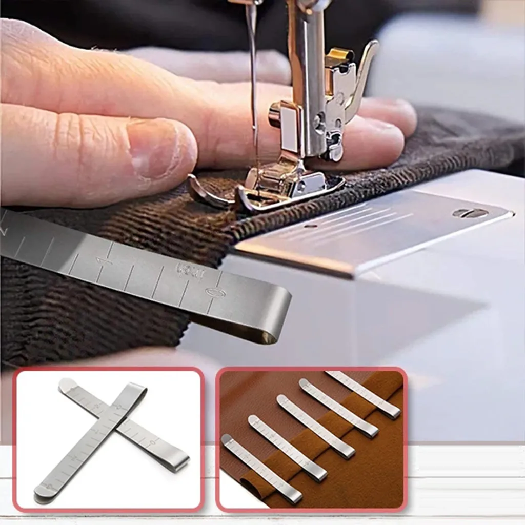 20 штук металлические швейные обжимные зажимы Хемминг измерения линейка машинной