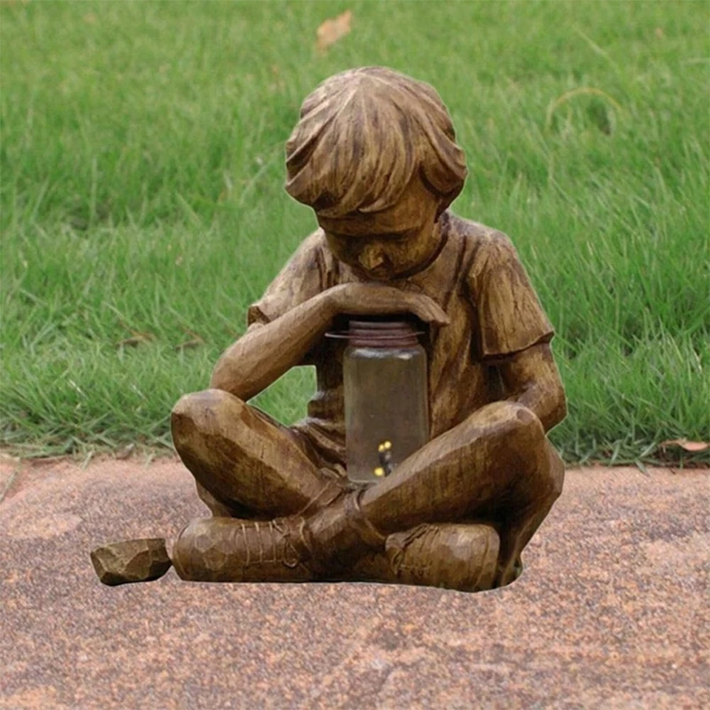 

Resin Statue Luminous Portrait Decoration Portrait Decoration Elegant Resin Ornaments Boy Style Pastoral Exquisite