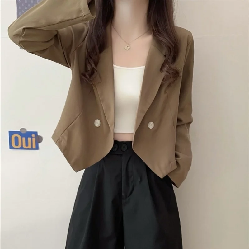 Осенняя изящная и модная свободная Короткая Повседневная универсальная куртка