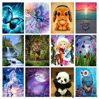 5d diy diamond painting butterfly panda embroidery full round square drill cross stitch kits animal mosaic pictures home decor