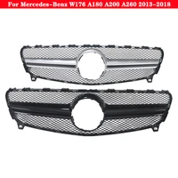 car styling middle grille for mercedes benz a class w176 2013 2018 to a45 amg front bumper grille vertical bar a180 a200 a260