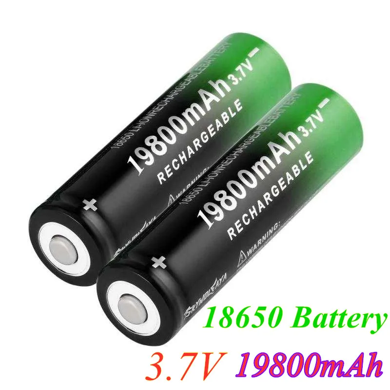 

2021 New 18650 Li-Ion battery 19800mah rechargeable battery 3.7V for LED flashlight flashlight or electronic devices batteria