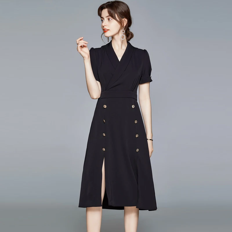 

Girl`s Bodycon Dress 2021 Newest Superior Quality Summer Women's Clothing Dress Slim Office Lady High Waist Black Midi Dresses