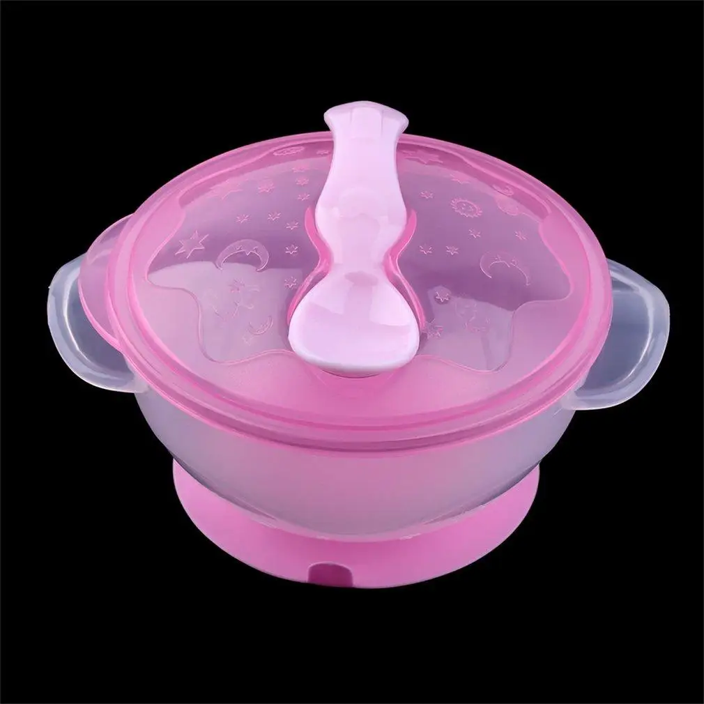 

Toddler Educational Design Baby Feeding Non-slip Two-handed Sucker Bowl+Spoon