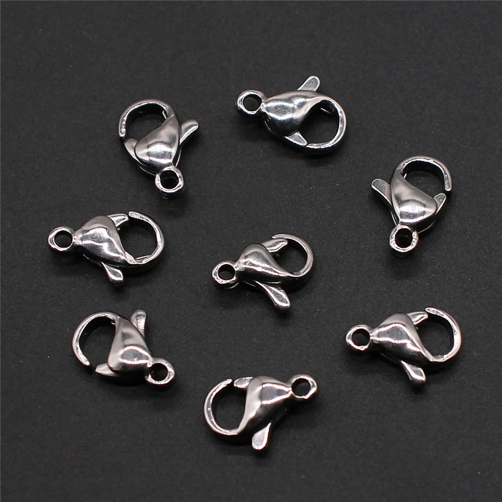 

20pcs 12mm 10mm Stainless Steel Lobster Clasp For Necklace Bracelet Making Lobster Clasp For Jewelry Making