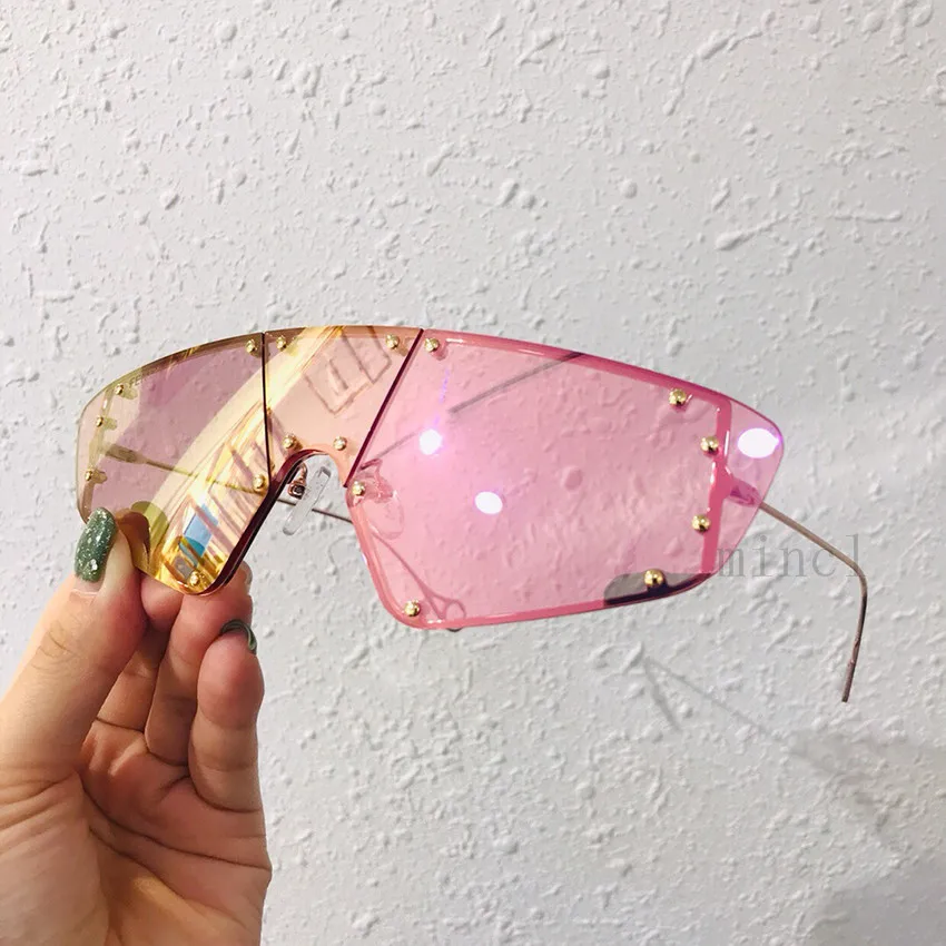 2019 бескаркасные футуристические Солнцезащитные очки женские/мужские роскошные