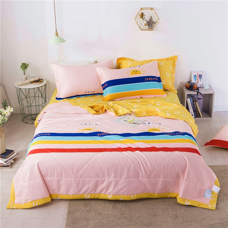 

2020 European bed cover Quilting Bedsheet cotton Bedlinens Coverlet 4pcs summer quilt Pillowcases