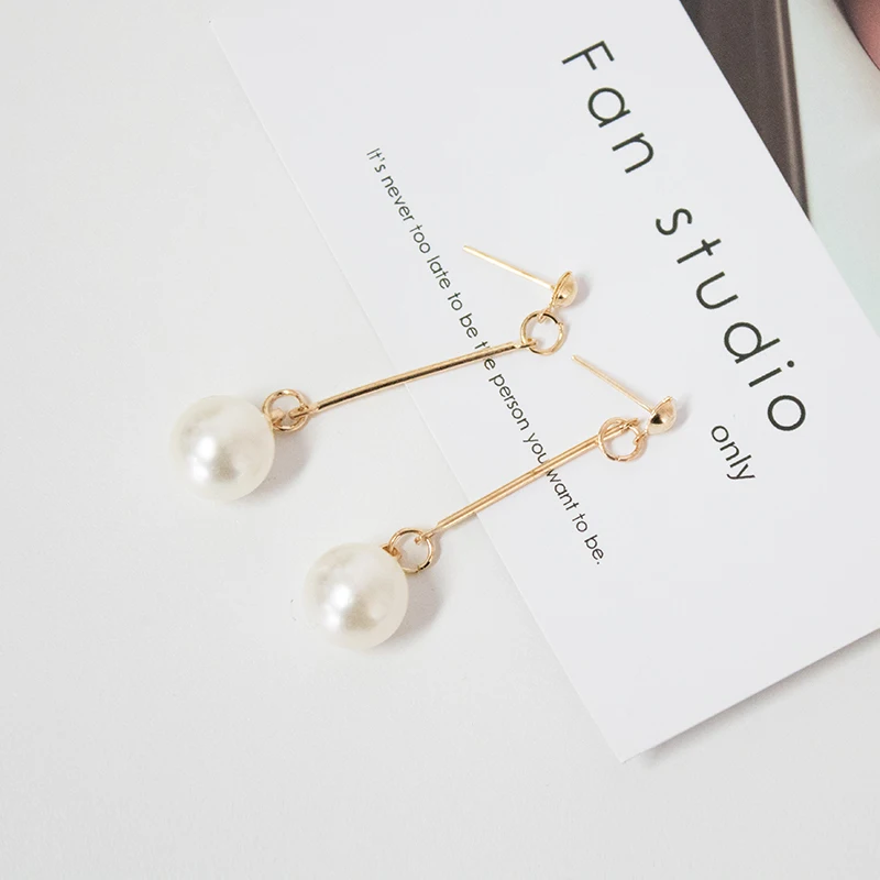 Женские длинные серьги кисточки Винтажные с искусственным жемчугом ювелирные