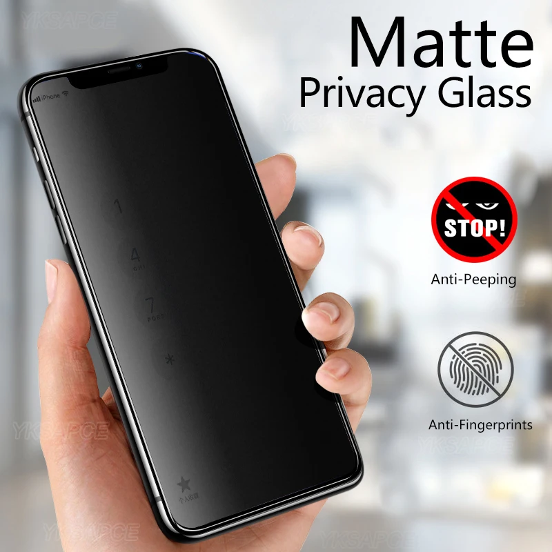 Privacy + Matte 9H Tempered Glass for iPhone X XS XR 11 12 13 mini 14 15 Pro MAX 6 7 8 Plus SE Anti Spy Peeping Screen Protector