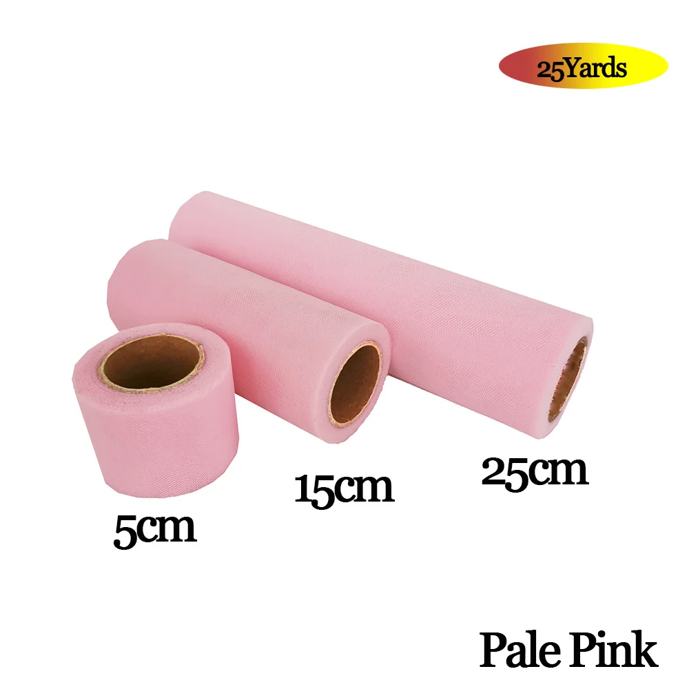 PALE PINK Фатиновая юбка-пачка из органзы в рулоне 5 см, 15 см, 25 см, розовый, синий цвет, Тюлевая юбка-пачка из органзы, вечерние украшения для девочек 25 лет - Цвет: PALE PINK