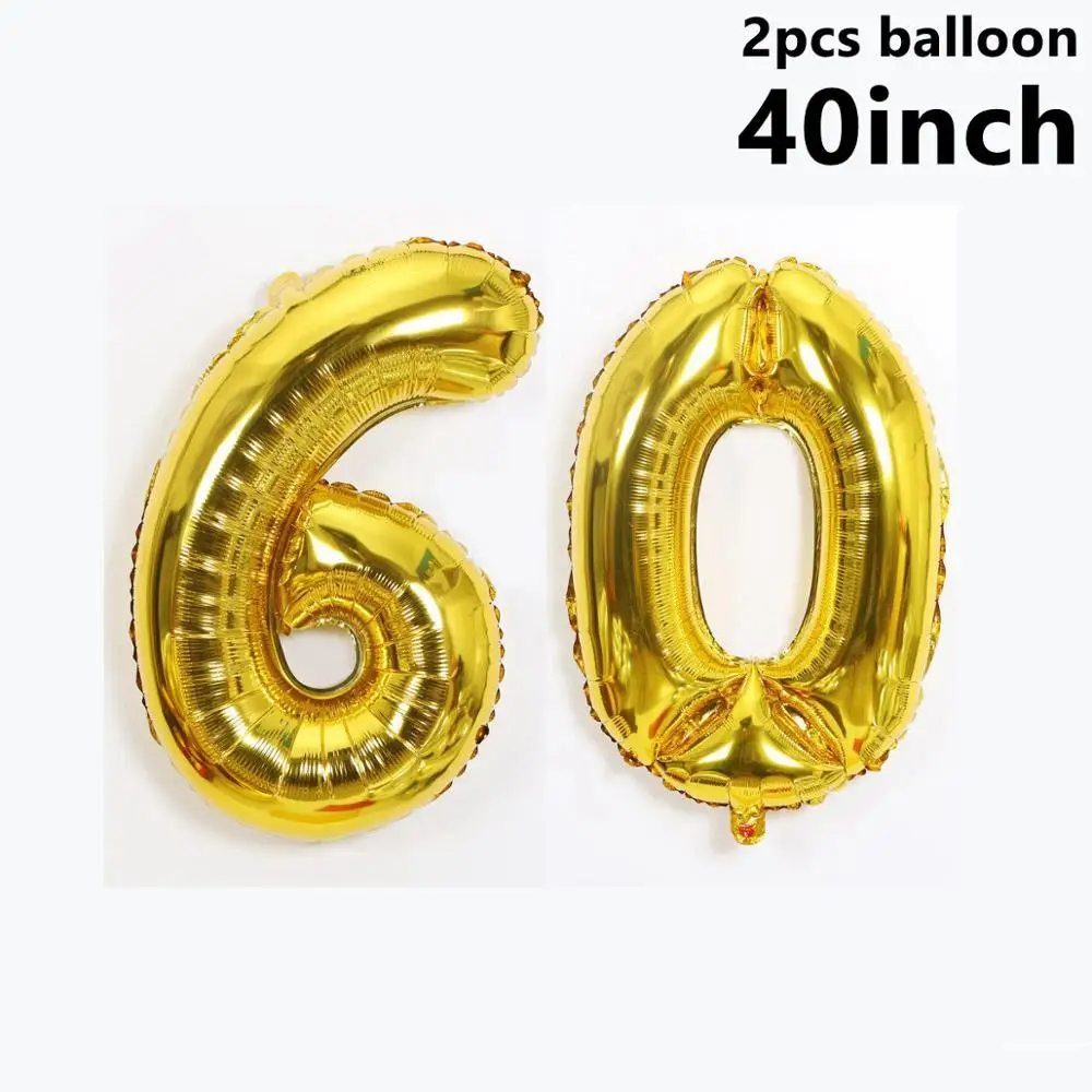 40inch 60th Balloons Taoup 32 дюйма 40 дюймов Золотой номер шары фольга 21 30 40 50 60 с днем рождения шары-цифры шары День рождения Декор для взрослых - Цвет: 40inch 60th Balloons