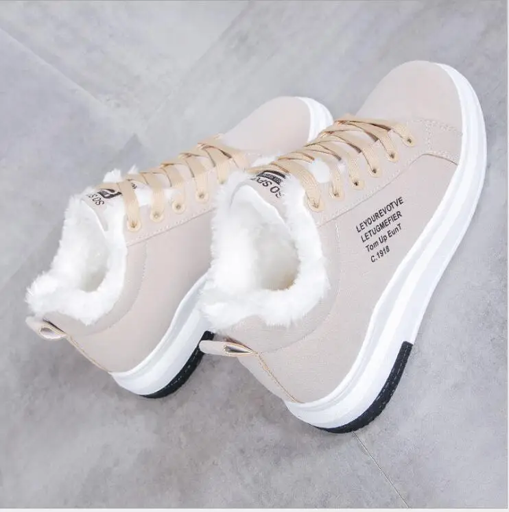 Женская обувь из хлопка новая зимняя в Корейском стиле Плюшевые и пушистые