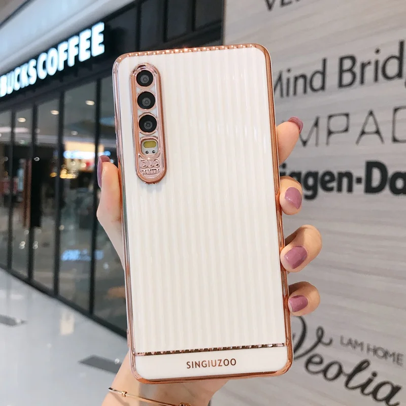 

3D Luxury trolley case electroplating mobile phone case For Huawei P40 P30 P20 MATE 30 20 NOVA 7 6 PRO Soft plastic cover coque