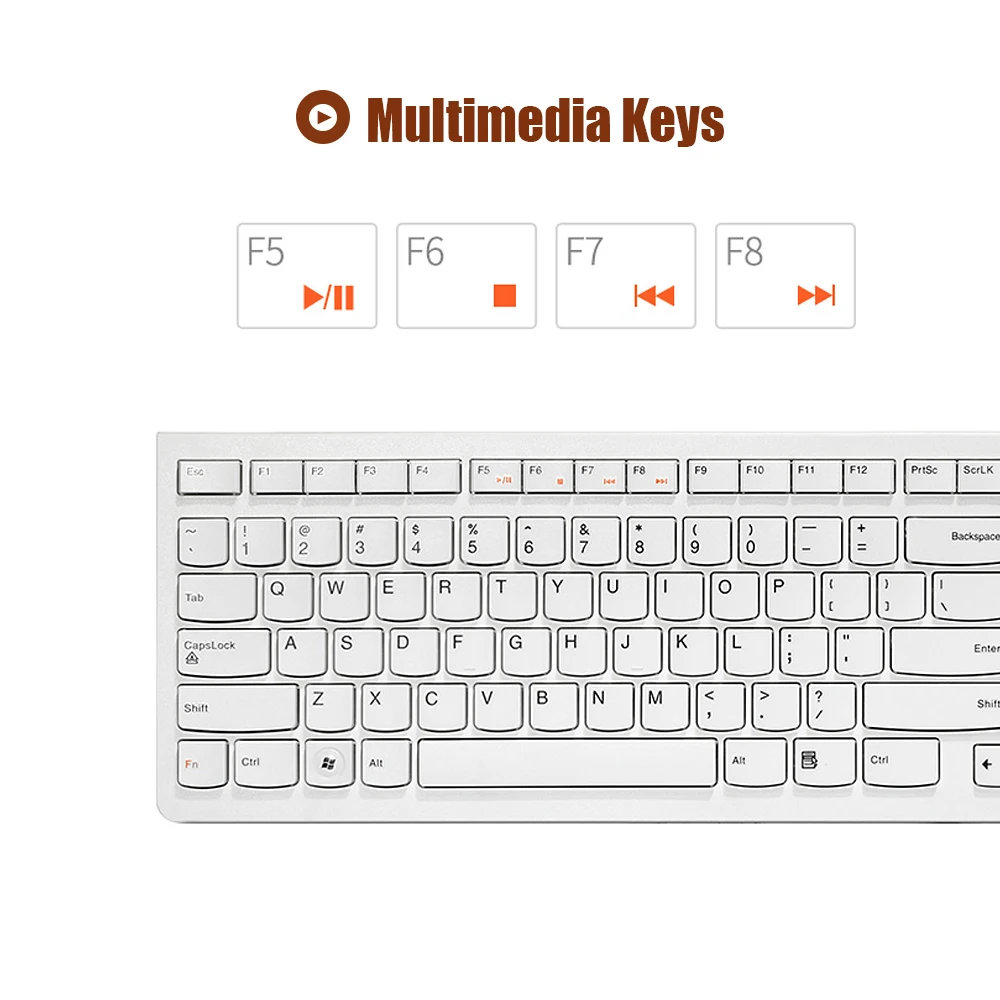 

New Original Classic Lenovo K5819 USB Wired Computer Keyboard USB Port 104 Key Black and White Game Office Super Cool Feel