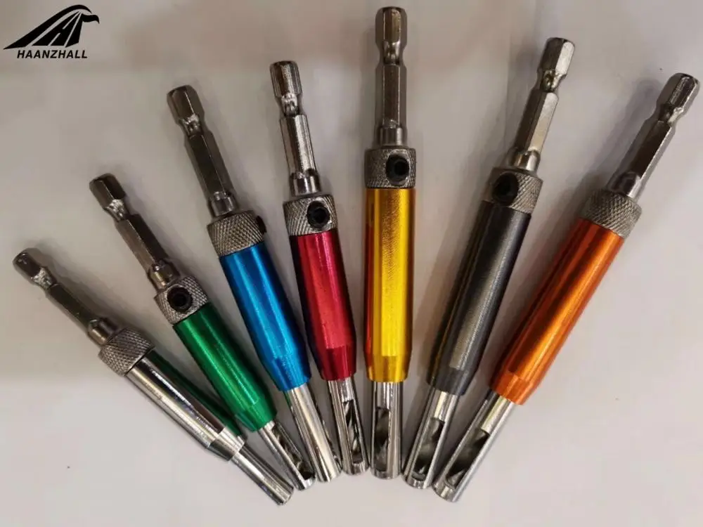 7PCS-1 1 компл. Центр Сверло двери Самоцентрирующийся шарнир Tapper Core сверло набор Дырокол Деревообрабатывающие инструменты 5/6"-1/4" - Цвет: 7PCS-1