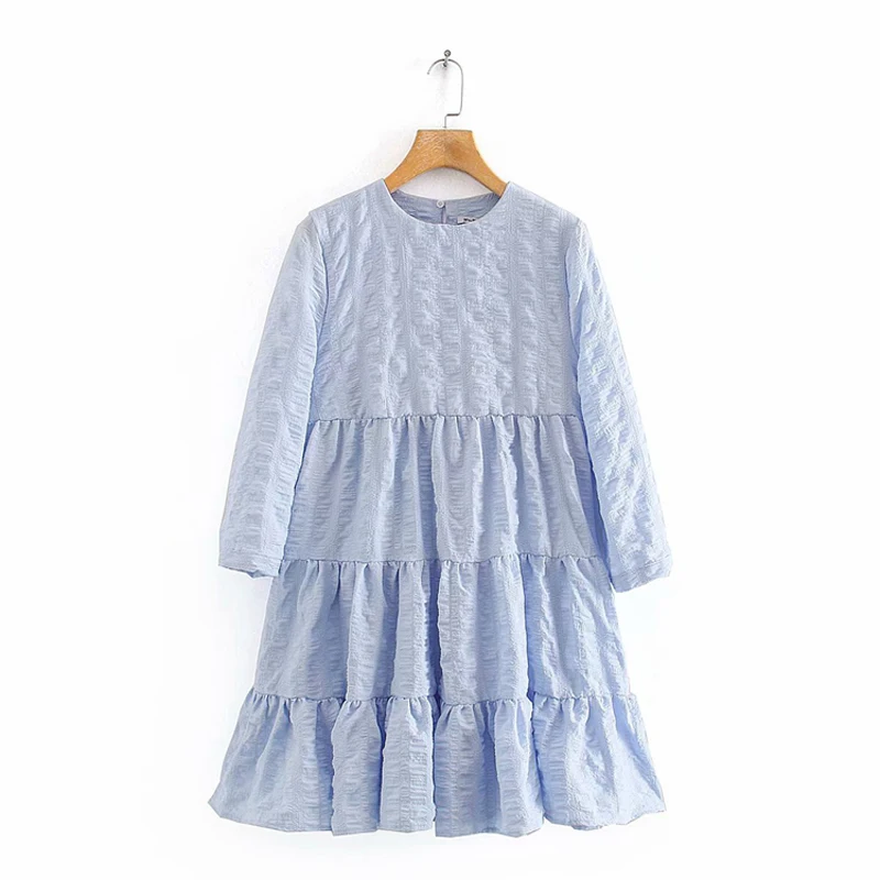 Женское свободное пляжное платье повседневное Белое Мини Платье с круглым