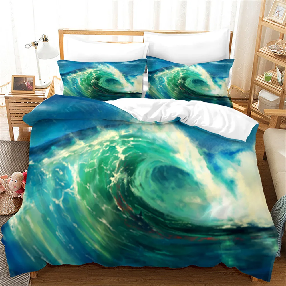 

Artistic Waves Bedding Sets Comfortable Duvet Cover Set Quilt Cover Pillowcase 2/3pcs Home Textiles 3D Printing Queen King Size