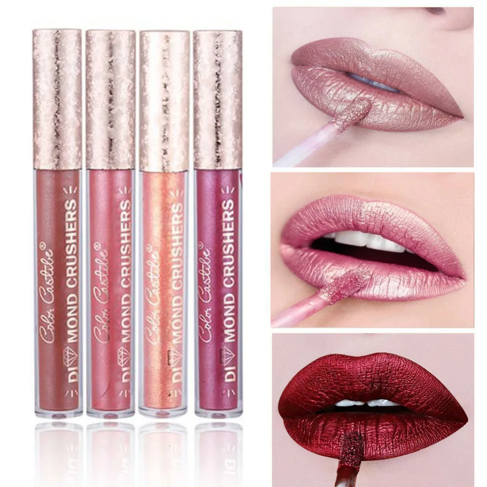 Блестящий Алмазный Блеск для губ золотой очаровательный долговечный тату жидкая