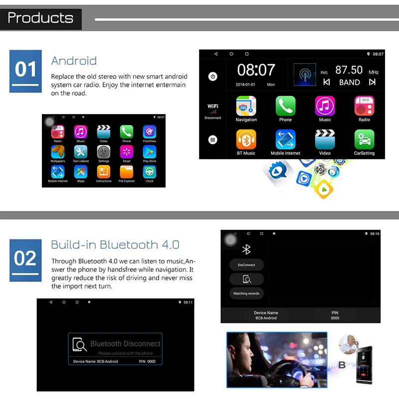 9 дюймов Android 8 0 двойное 2Din автомобильное радио Gps авто 2 Din для Volkswagen/Passat/Golf/Skoda/Seat Wifi