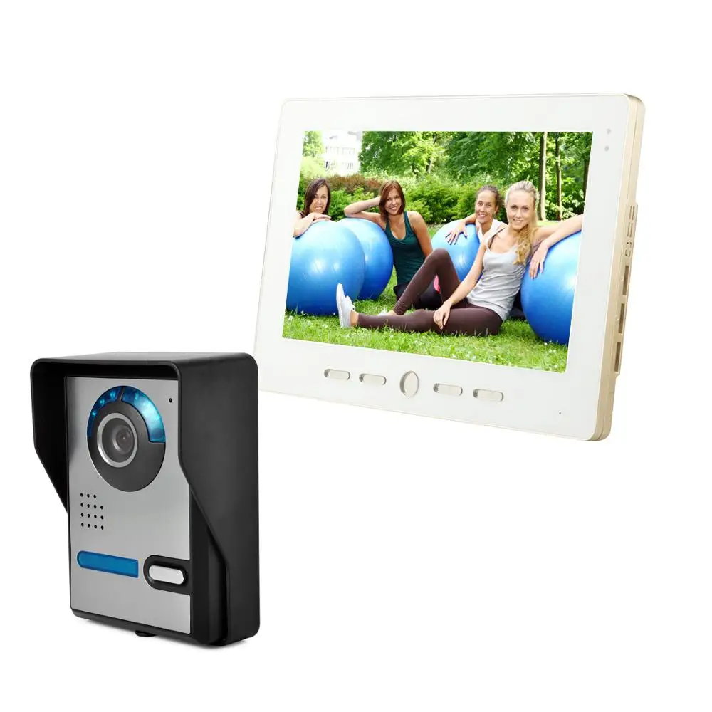 Golden Color 10.1'' TFT Color Video Door Phone Intercom Doorbell System Kit IR Camera Waterproof