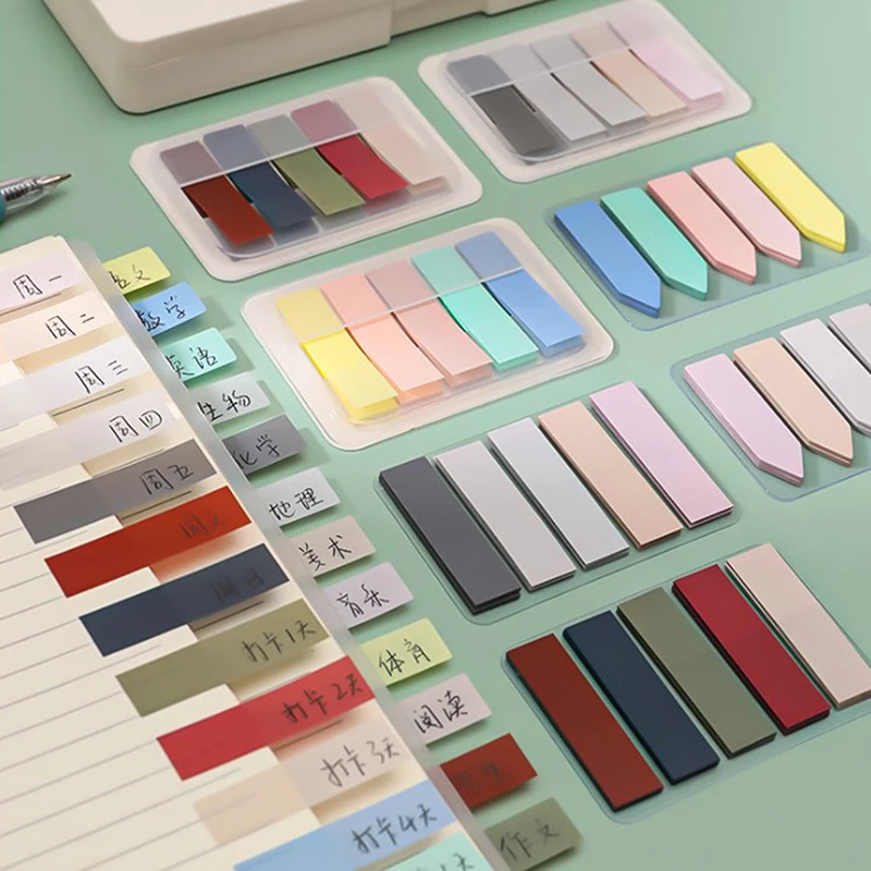 

200 Sheets Cute Morandi Macaron Color Memo Pad Sticky Notes School Office Stationery Index N-time Sticky Notes Notepad