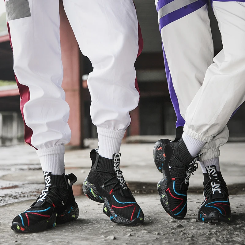 

Sport Socks Shoes Couple Large Size High Top Mesh Shoes Walking Running Sneakers Lightweight Breathable Soft Bottom Shoes
