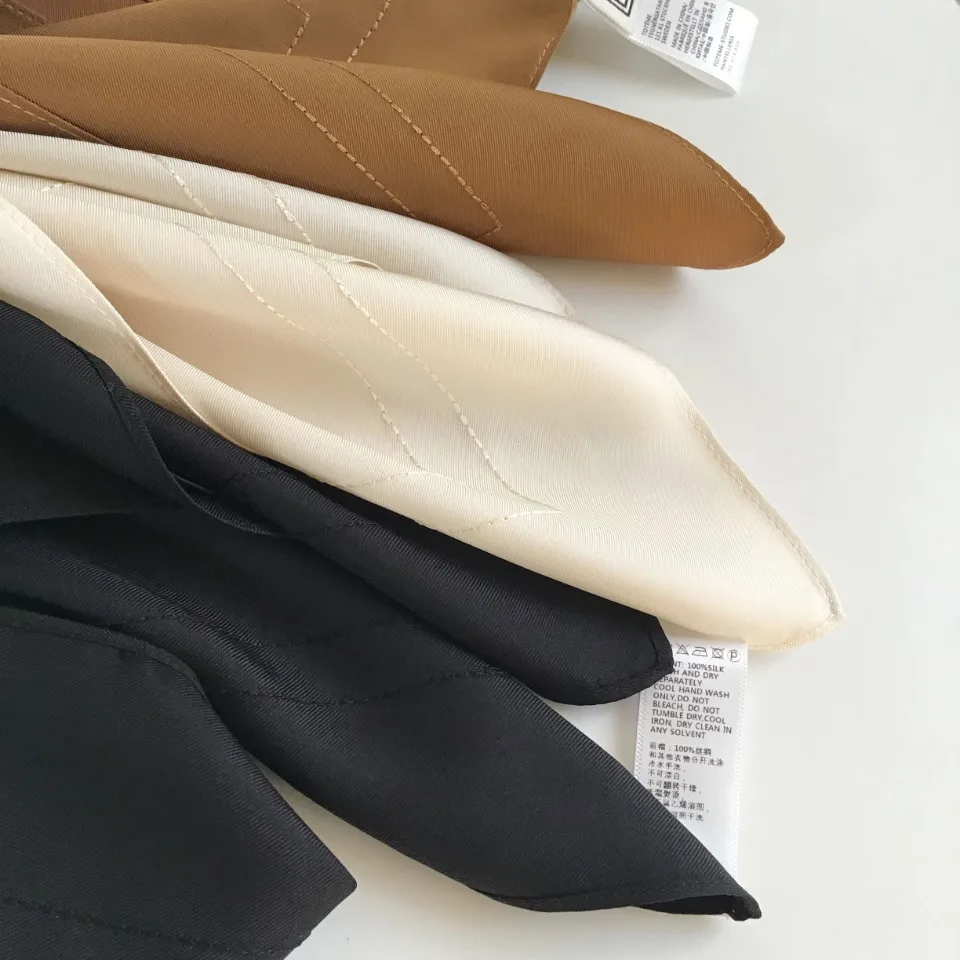 Женский шарф 2020 Ранняя весна саржевый Шелковый маленький квадратный с вышивкой |